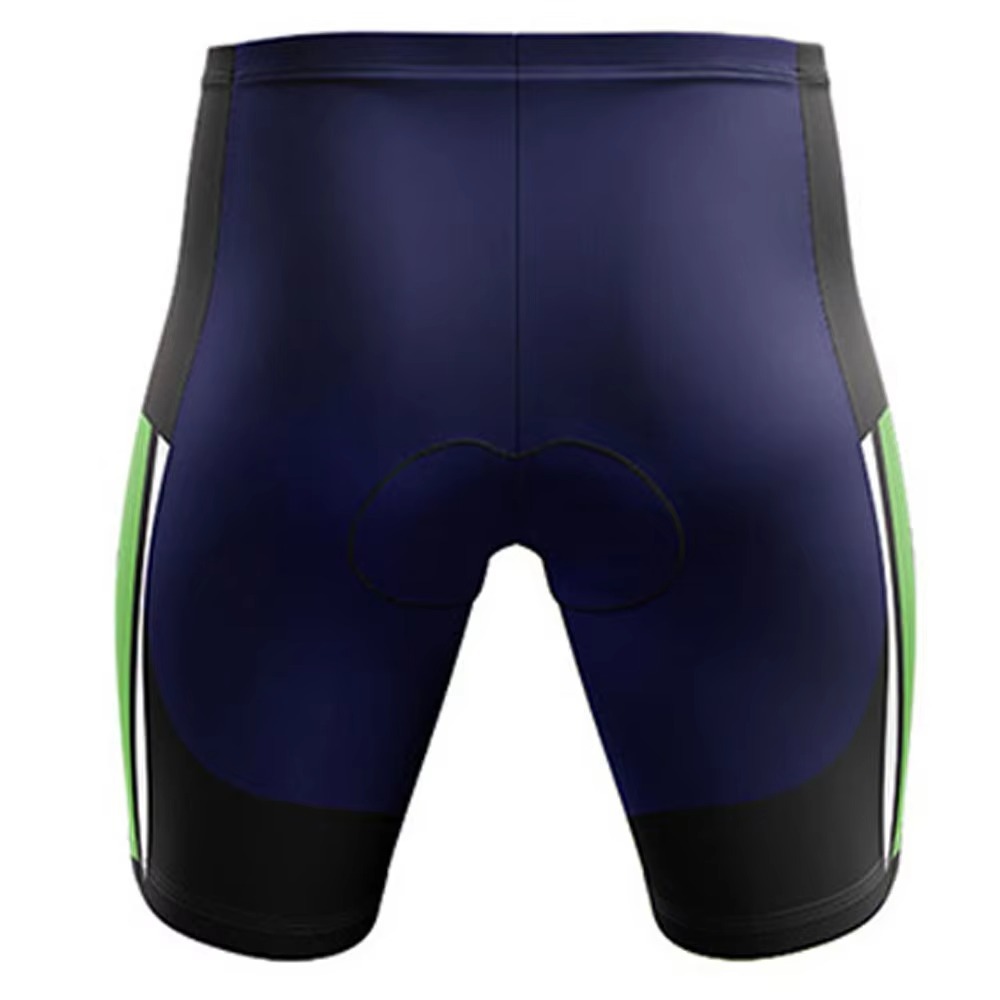 Custom Men's Cycling Jersey & Padded Shorts Set – Navy Blue & Green Performance Cycling Kit - Image 3